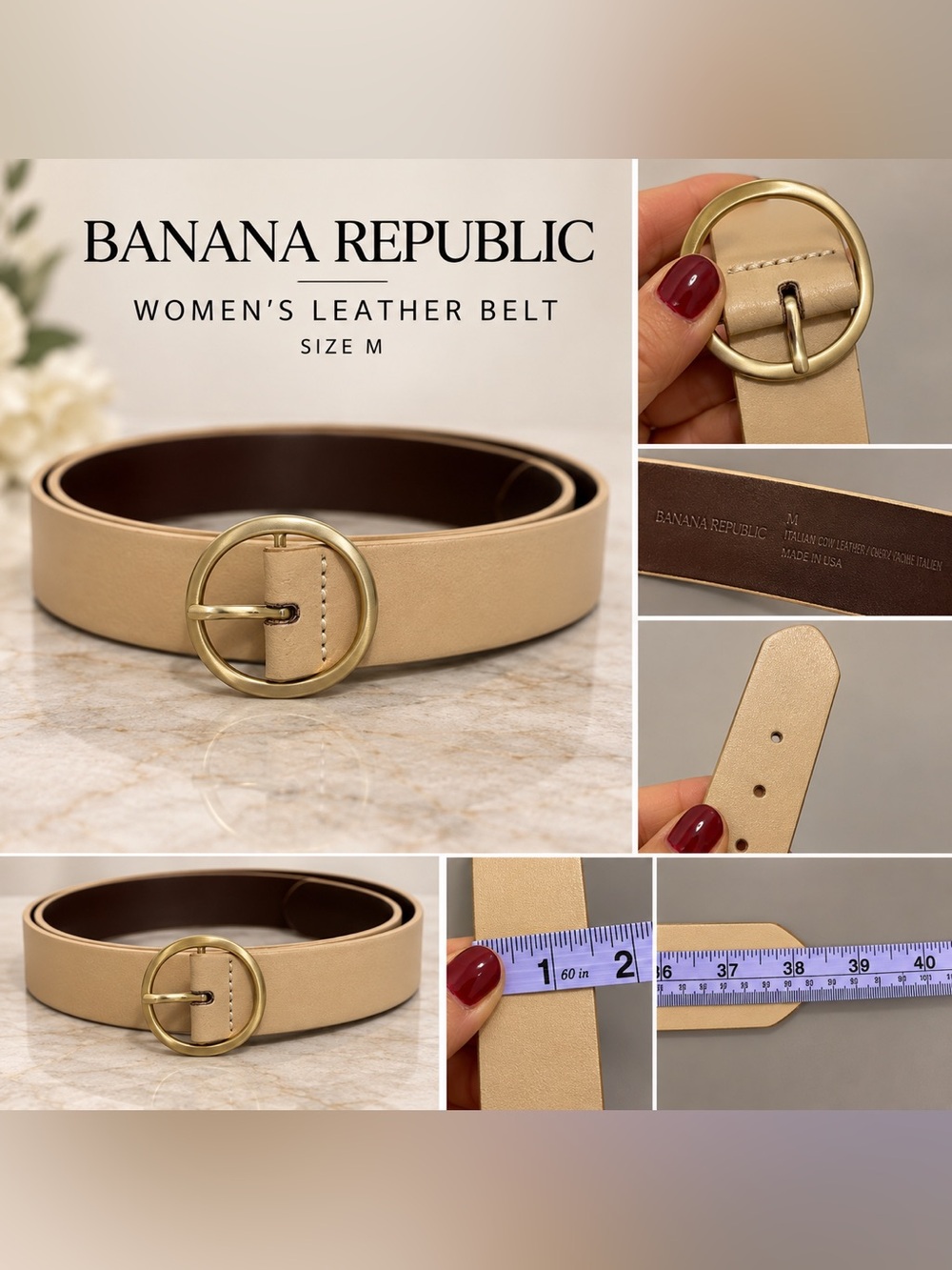 ✨ Banana Republic Genuine Leather Belt – Size M